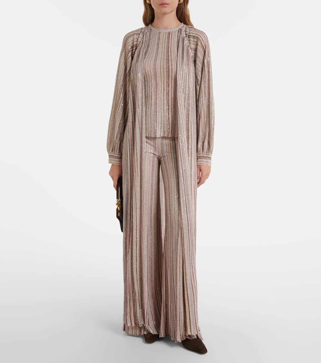 Missoni - Striped lamé wrap cardigan