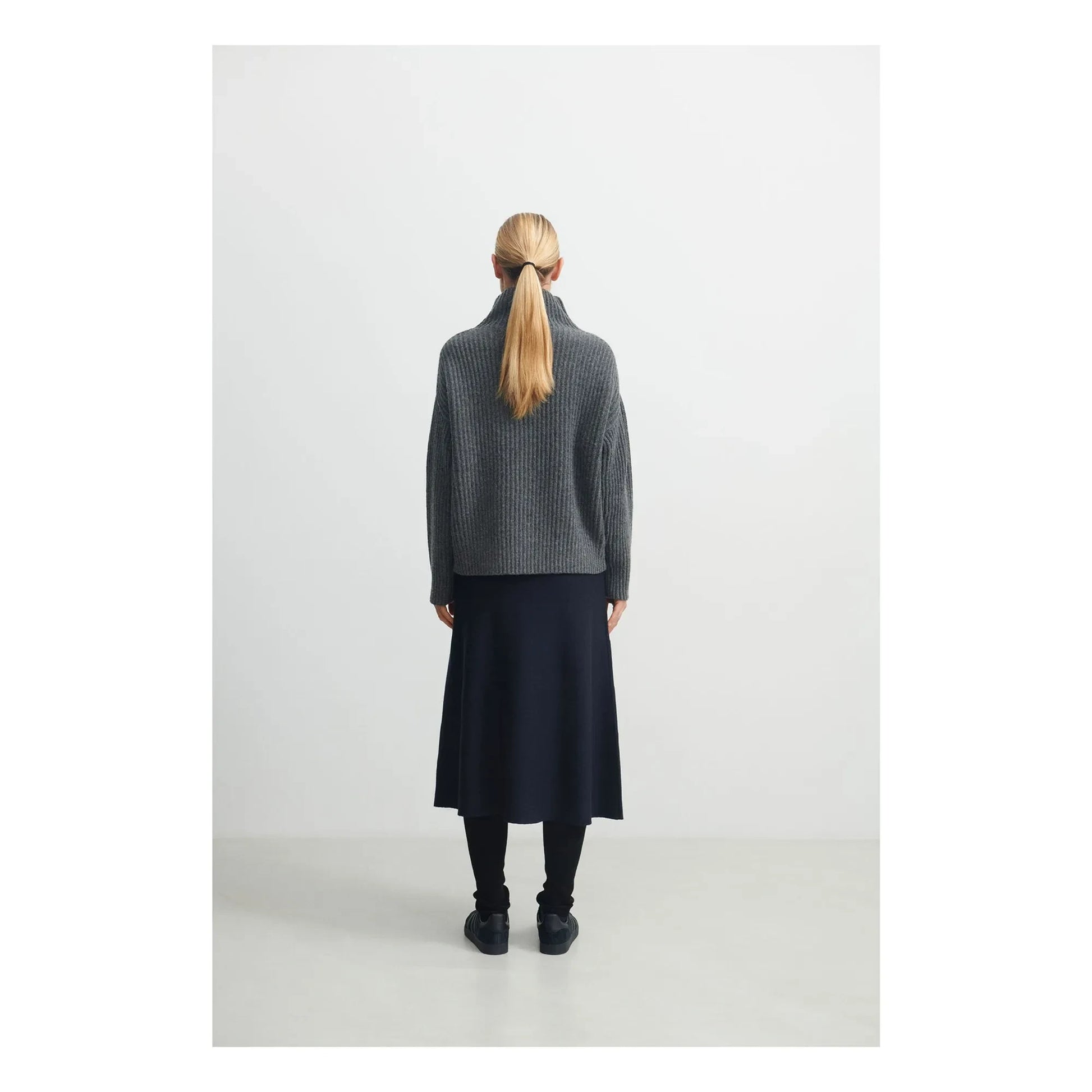 FUB - Rib Lamb Wool Sweater - Women's Collection | Grey
