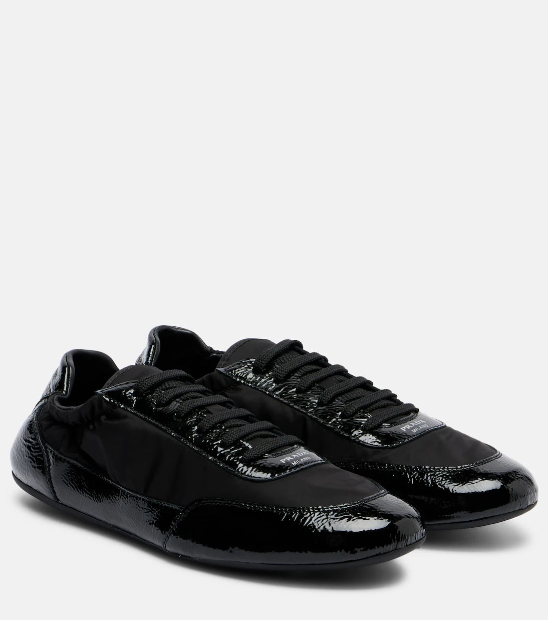 Prada - Collapse Re-Nylon and leather sneakers
