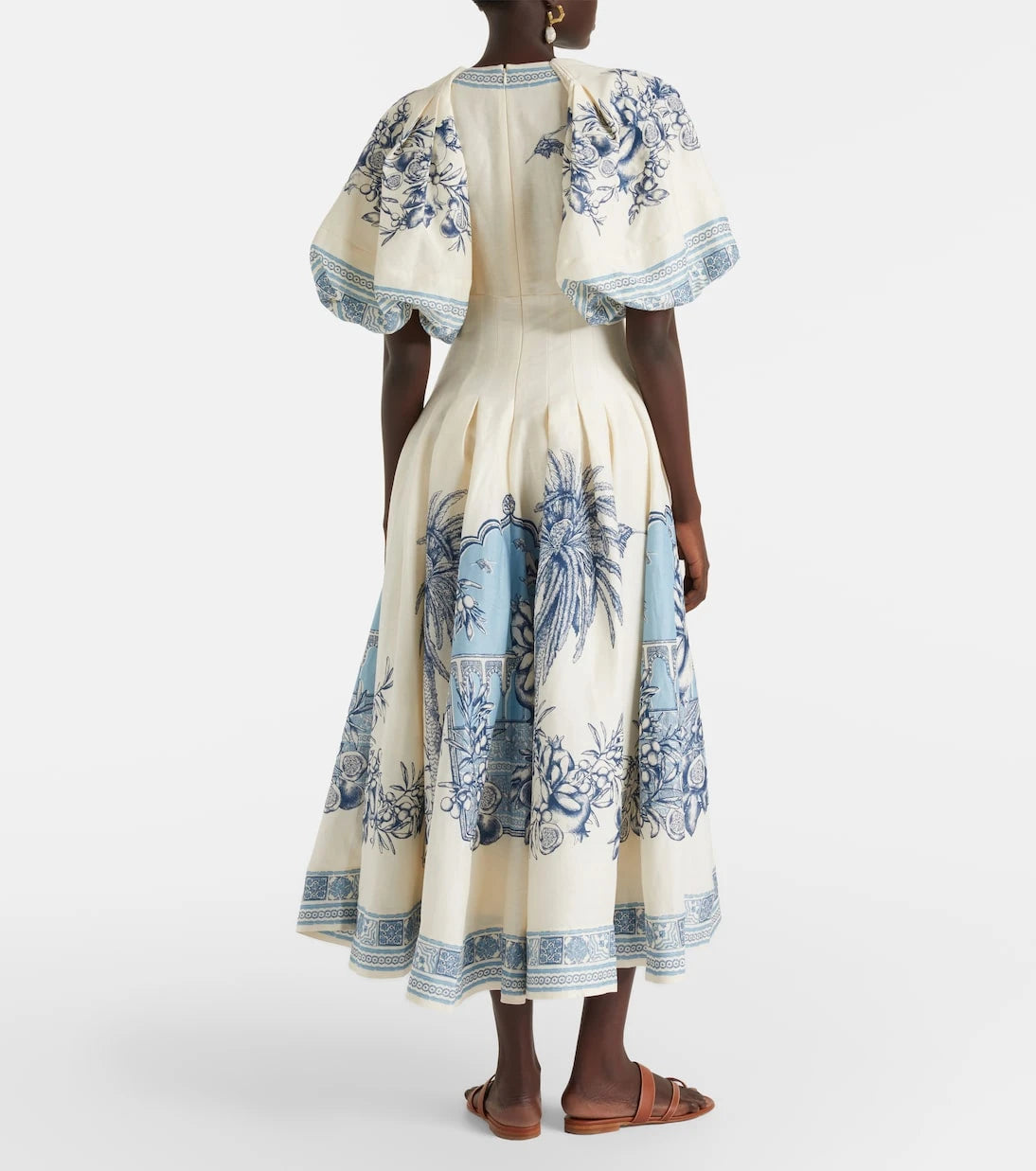 Alémais - Villa Romantica linen-blend midi dress