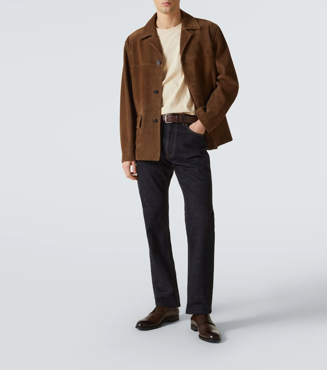 Zegna - حذاء ديربي جلدي جديد كلاسيكي