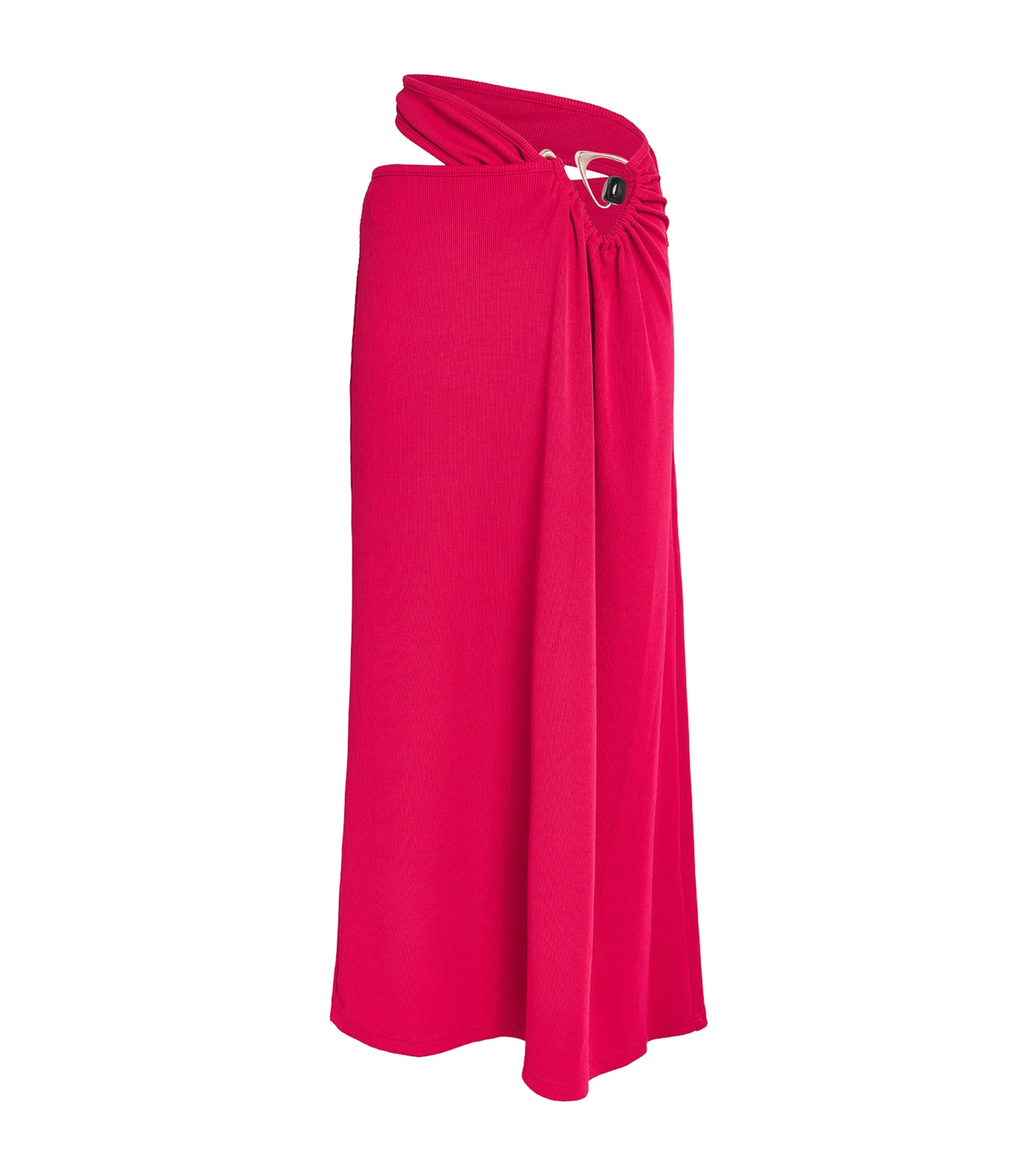 Christopher Esber Red Spiral Crystal Suspension Maxi Skirt