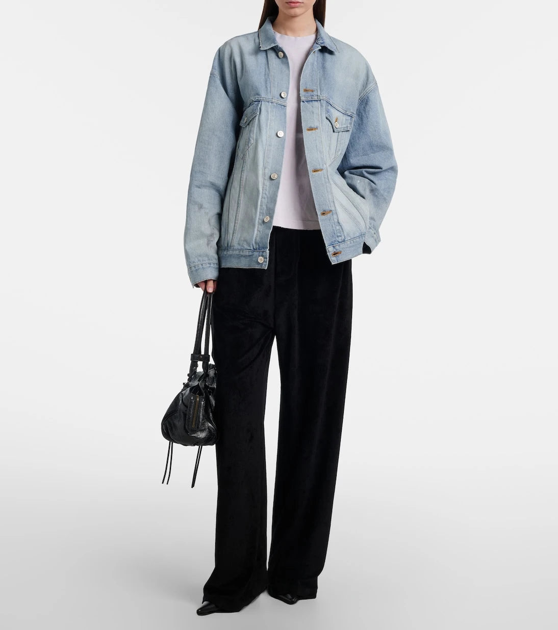 Balenciaga - جاكيت دينم بشعار