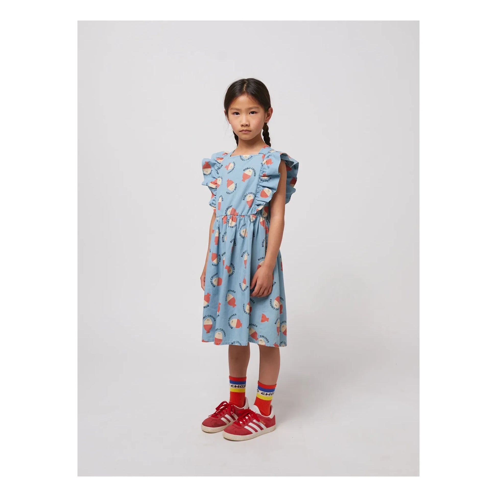 Bobo Choses - Lightweight Bobo Denim Dress | Light blue