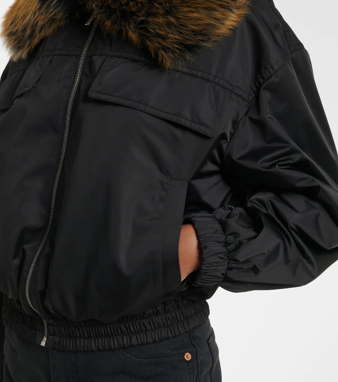 Saint Laurent - Shearling-trimmed blouson jacket