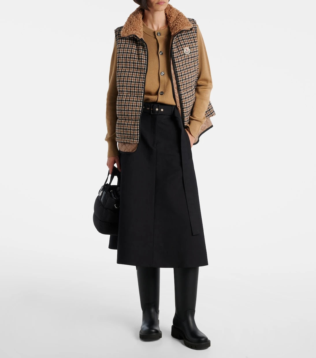Moncler - Touvet checked wool-blend down vest