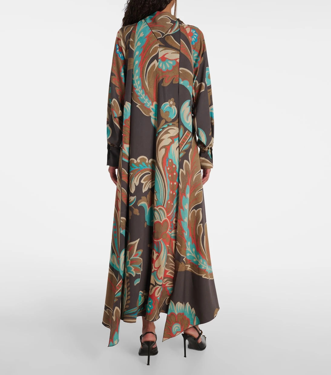 Etro - فستان ماكسي غير متماثل ومطبع