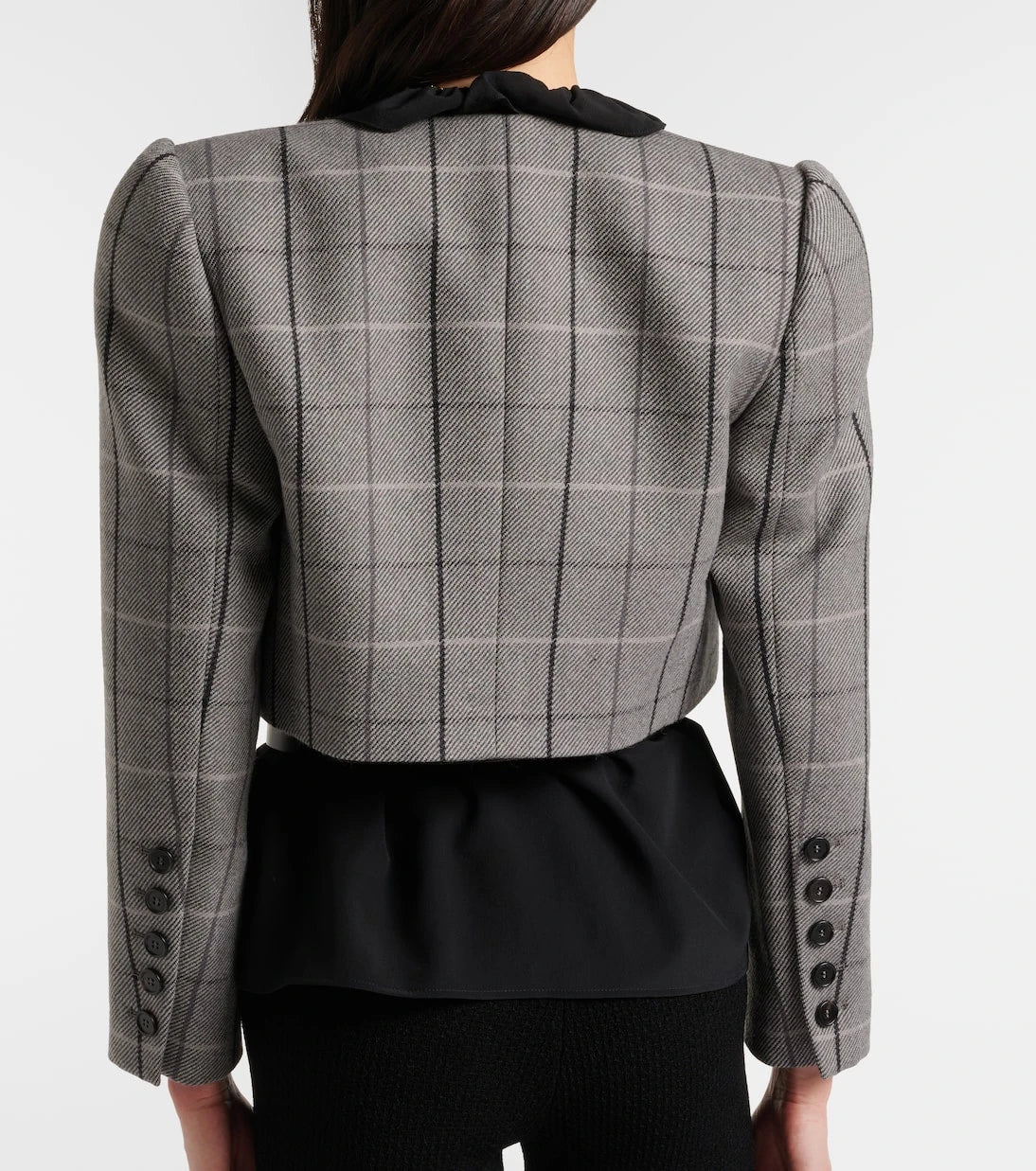 Chloé - Checked cropped wool jacket