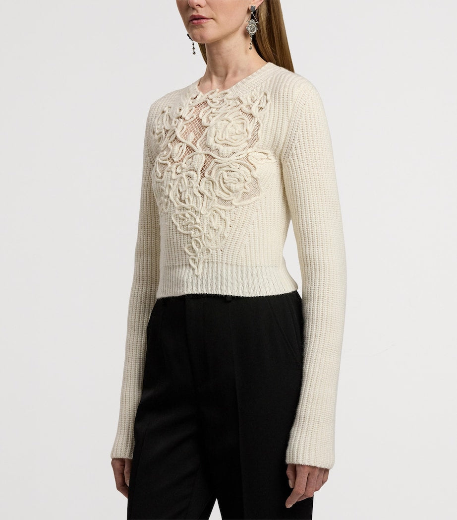 Cashmere Floral Sweater CREAM