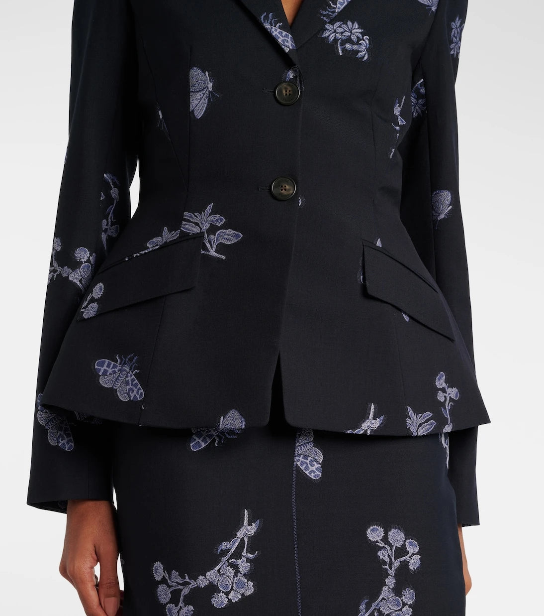Erdem - Wool and cotton jacquard blazer