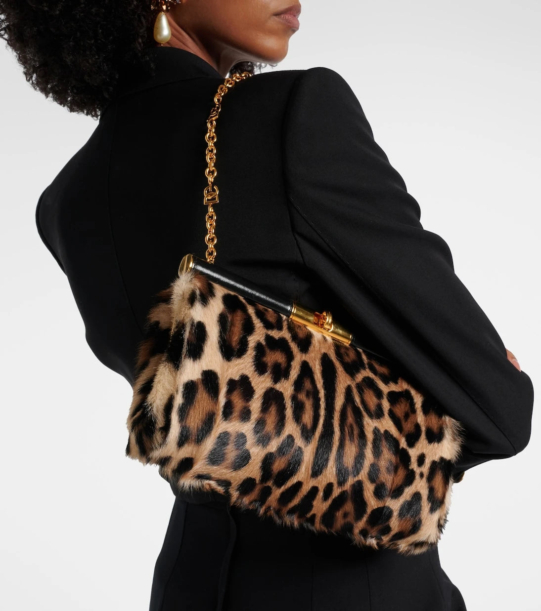 Dolce&Gabbana - Marlene Large calf hair shoulder bag