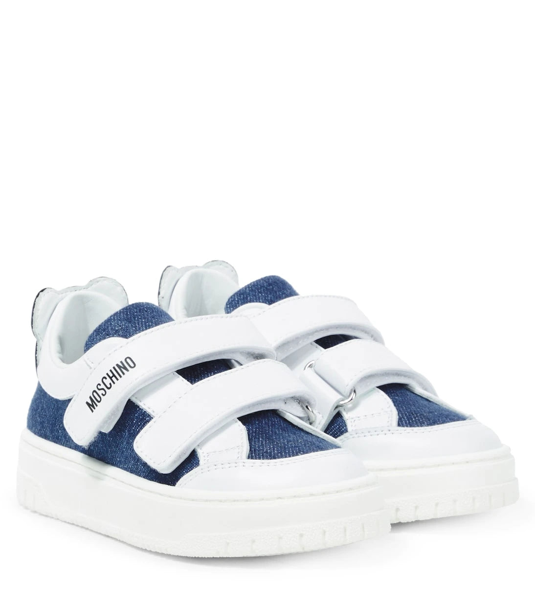 Moschino Kids - Leather-trimmed canvas sneakers