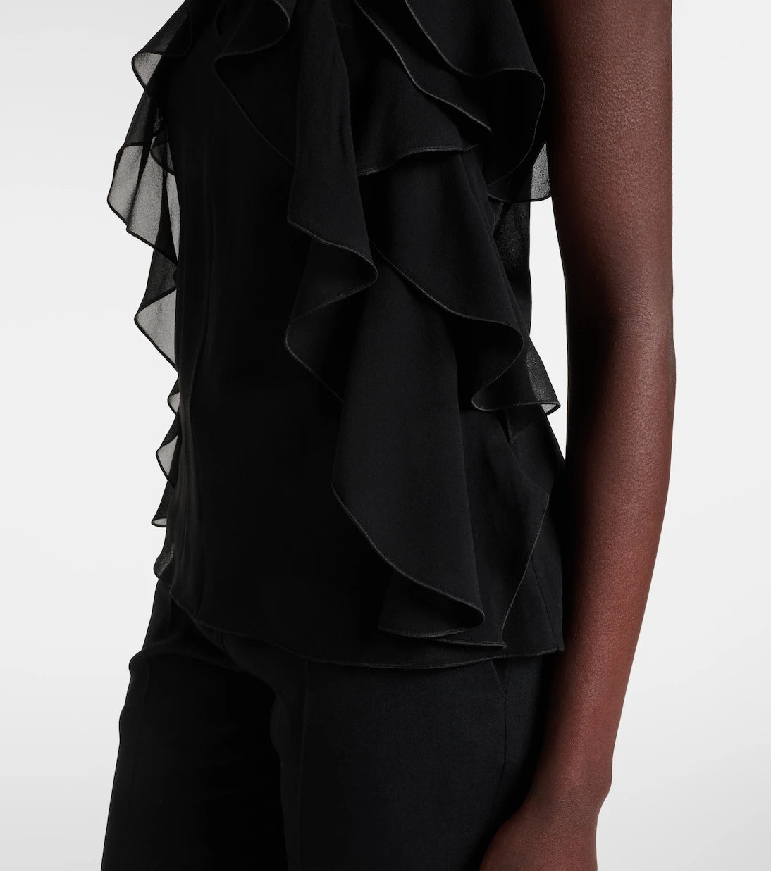 McQueen - Ruffled silk top