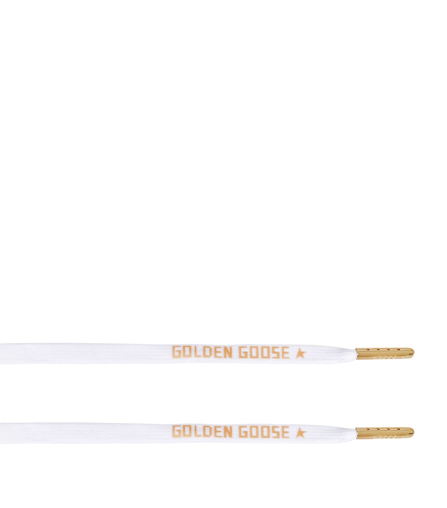 Golden Goose White Logo Print Laces