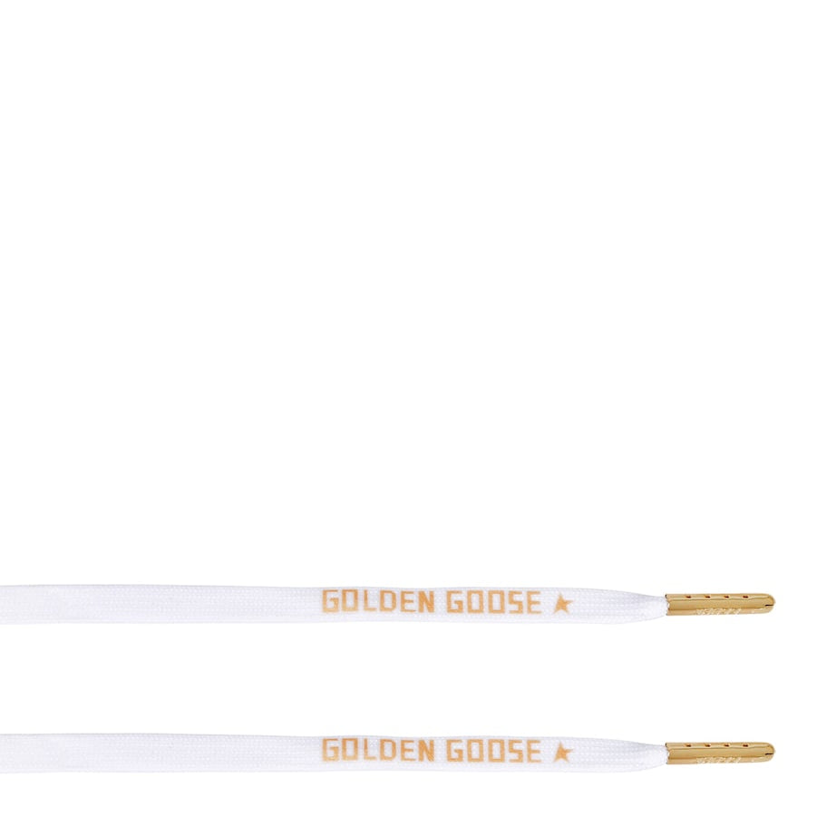 Golden Goose White Logo Print Laces