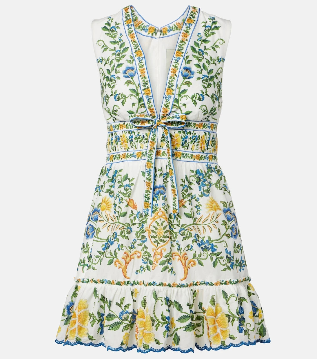 Farm Rio - Emily floral ruffled cotton minidress