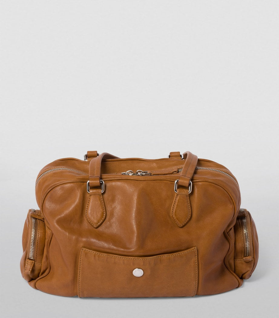 Brown Nappa Leather Top-Handle Bag