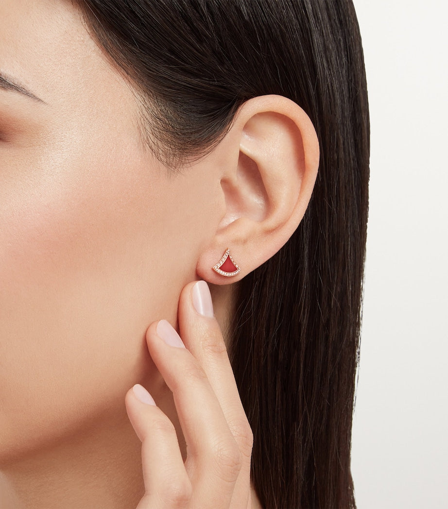 Rose Gold, Diamond and Carnelian Divas’ Dream Earrings