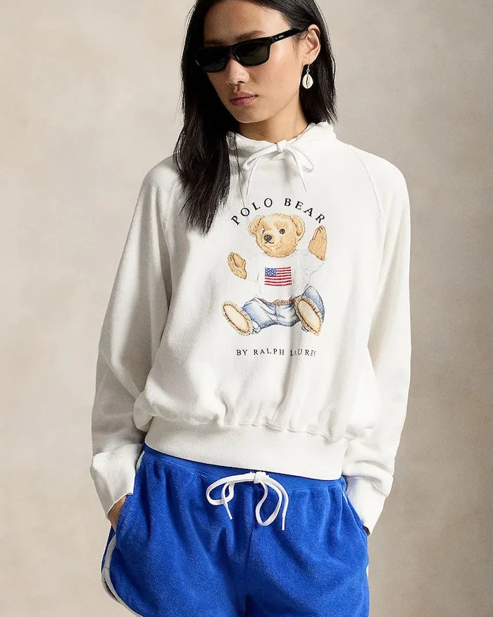 Polo Ralph Lauren kadın pamuklu kapüşonlu sweatshirt