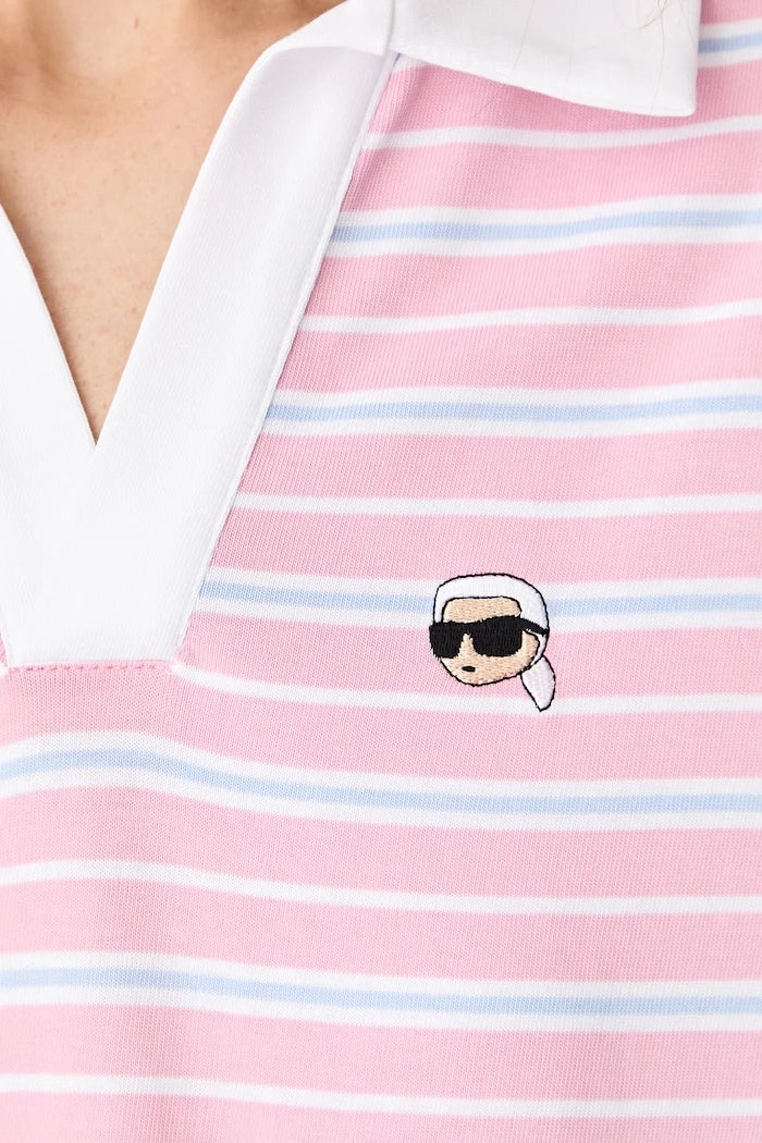 Karl Lagerfeld тениска с яка дамска от памук IKON