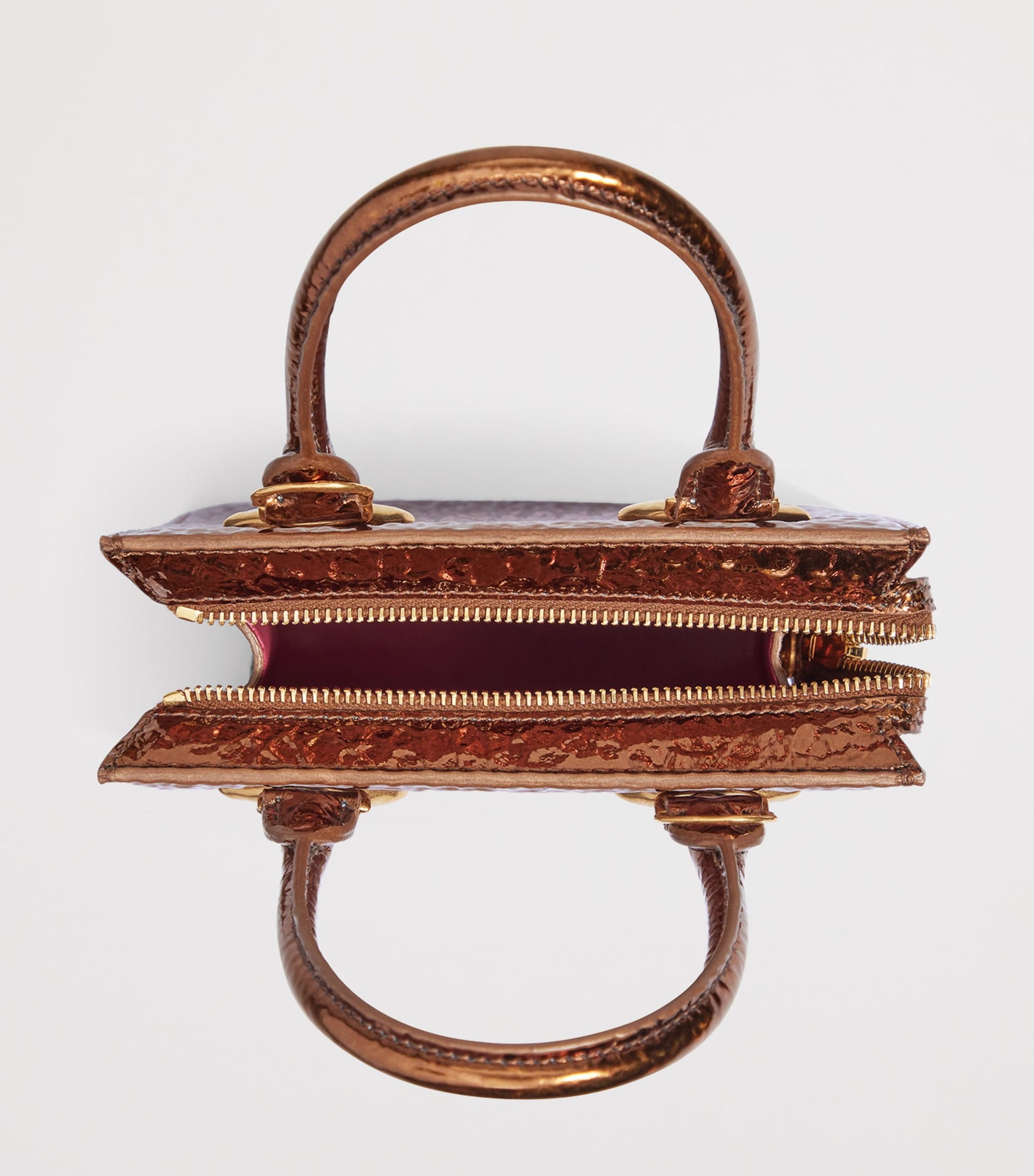 Mini Metallic Leather Face Bag