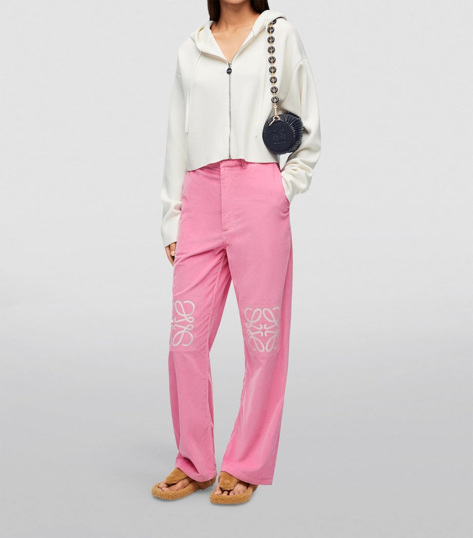 White Anagram Zip-Up Hoodie