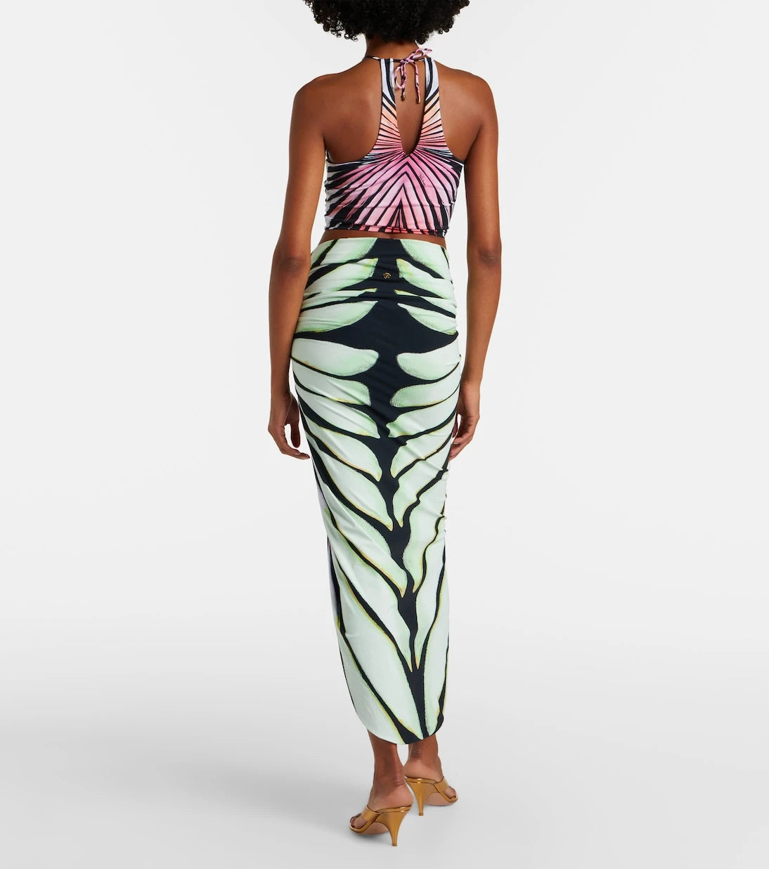 Roberto Cavalli - Gathered printed midi skirt