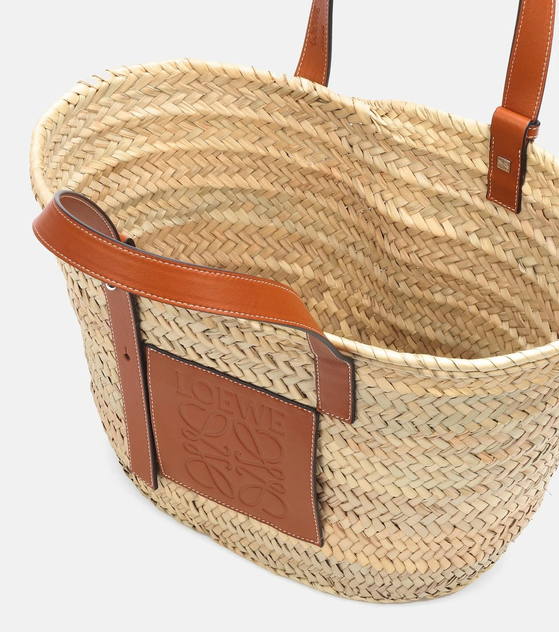 Loewe - Medium leather-trimmed basket tote