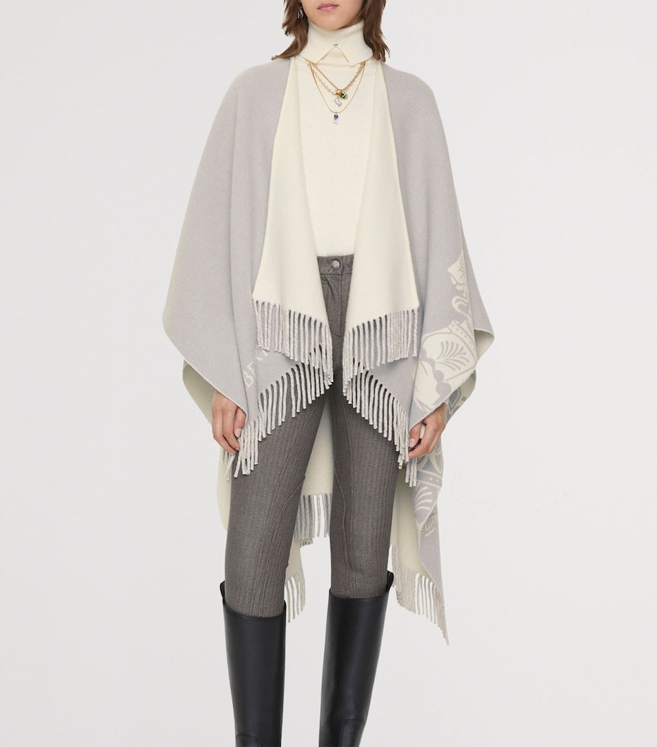 Burberry Grey Wool-Cashmere EKD Cape
