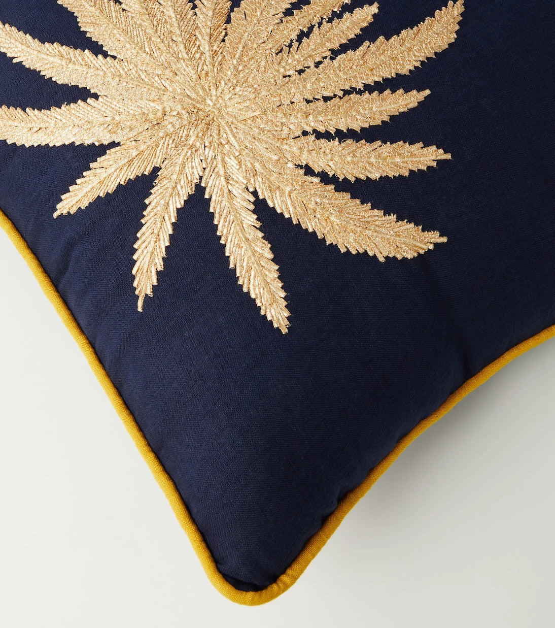 Les-Ottomans - Tropical embroidered linen cushion