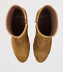 Valentino Garavani Beige Suede Pattie Heeled Ankle Boots 75