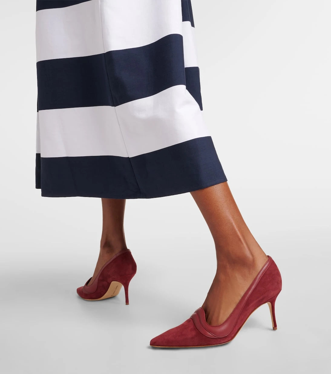 Manolo Blahnik - Ajarafa 70 suede and leather pumps