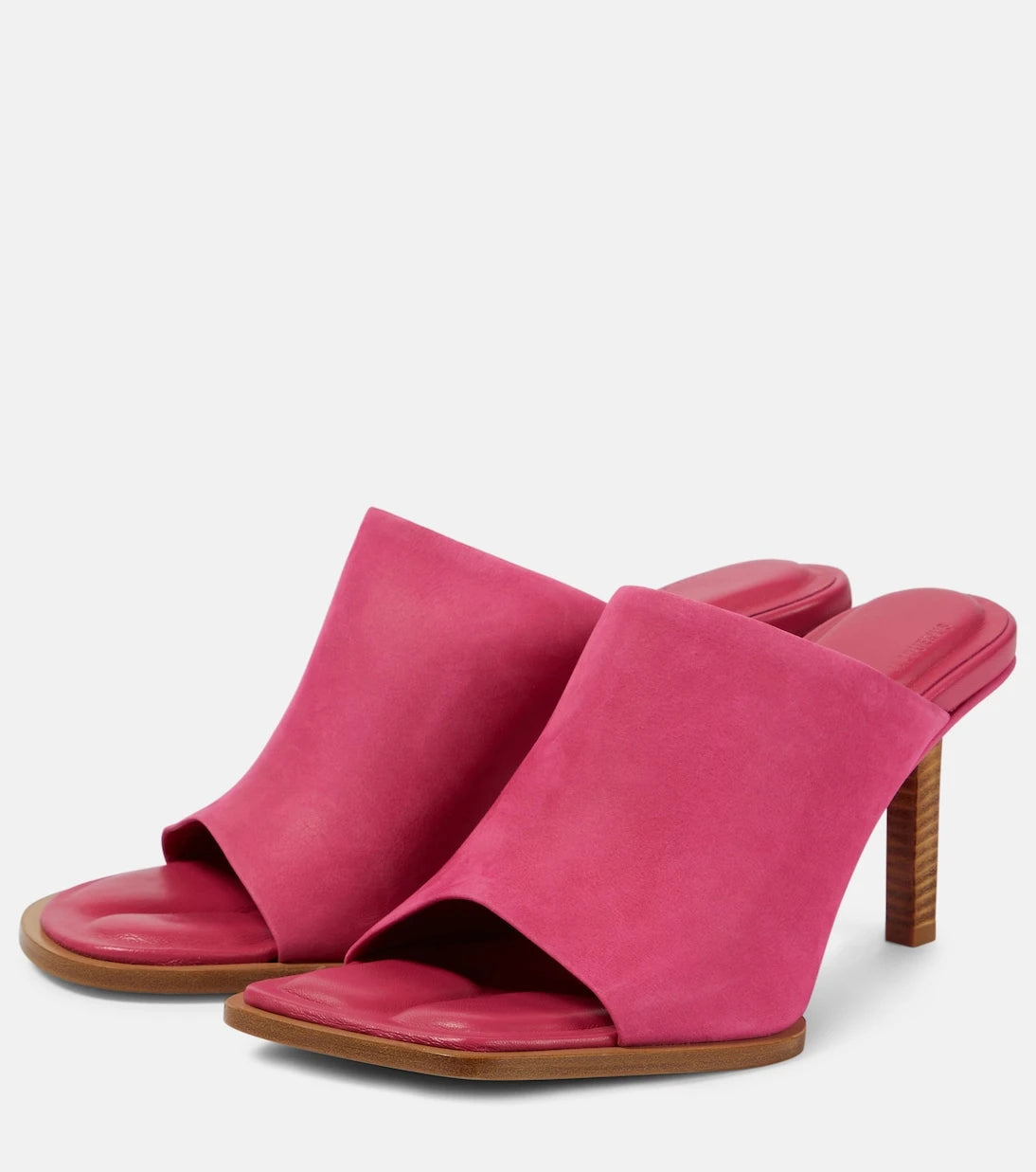 Jacquemus - Les Mules Rond Carré asimetrik süet terlik