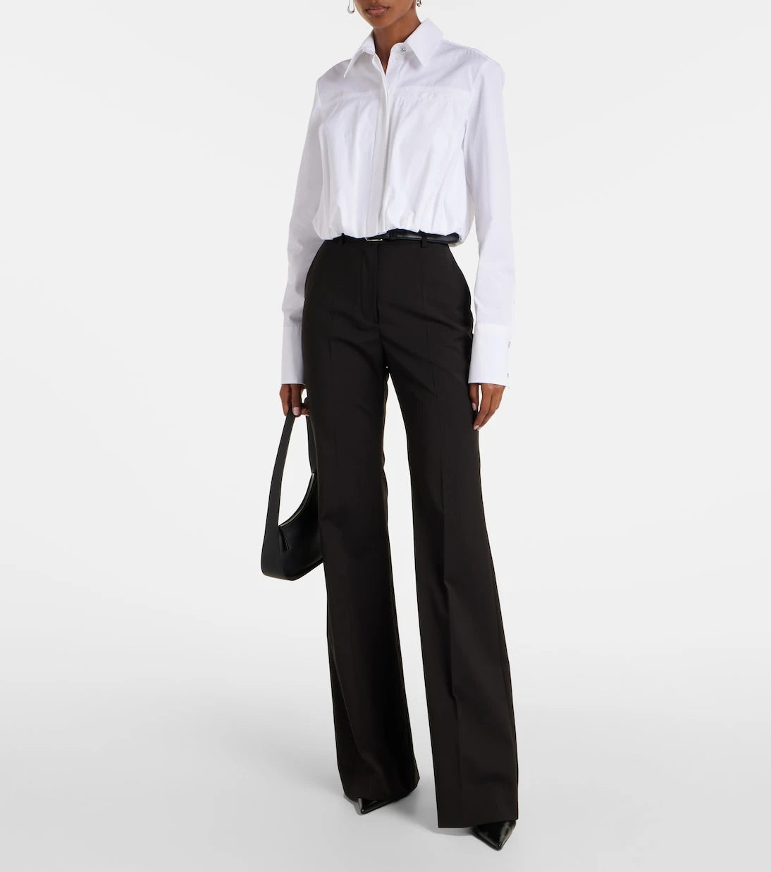 Sportmax - Zemira cropped cotton poplin shirt