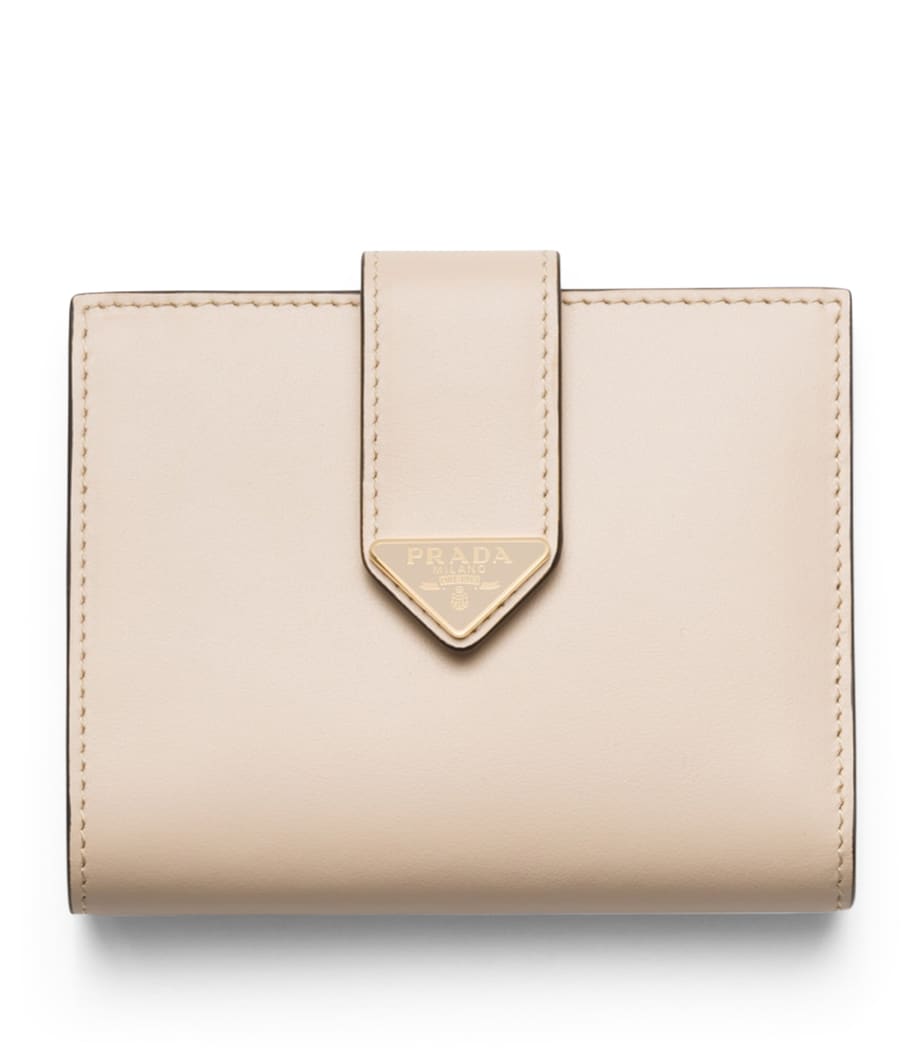 Prada Neutral Saffiano Leather Bifold Wallet
