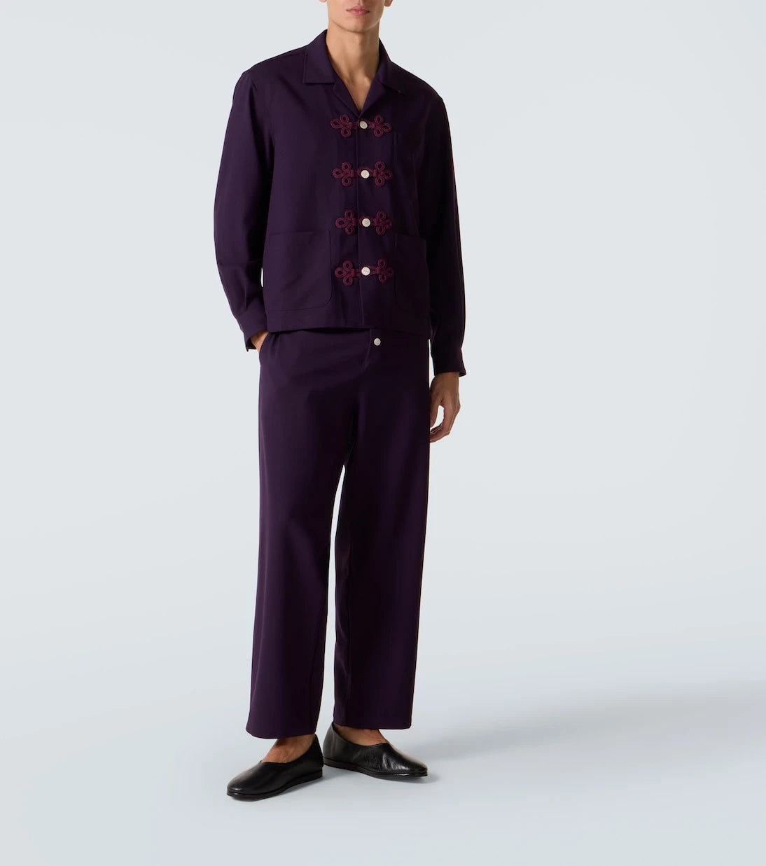 Bode - Astor embroidered wool shirt
