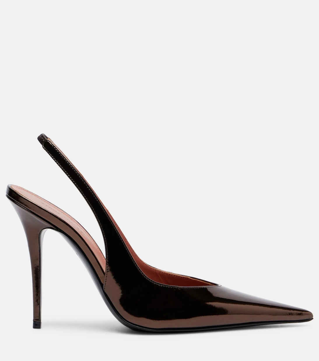 Amina Muaddi - Anok 105 mirrored leather slingback pumps