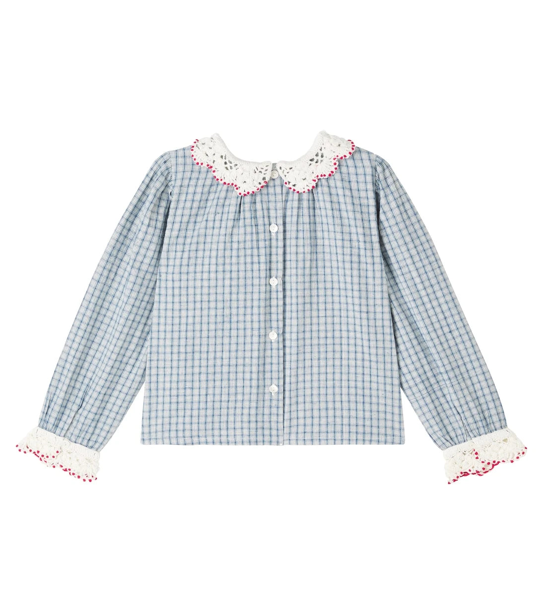 Bebe Organic - Rhea checked cotton and linen blouse