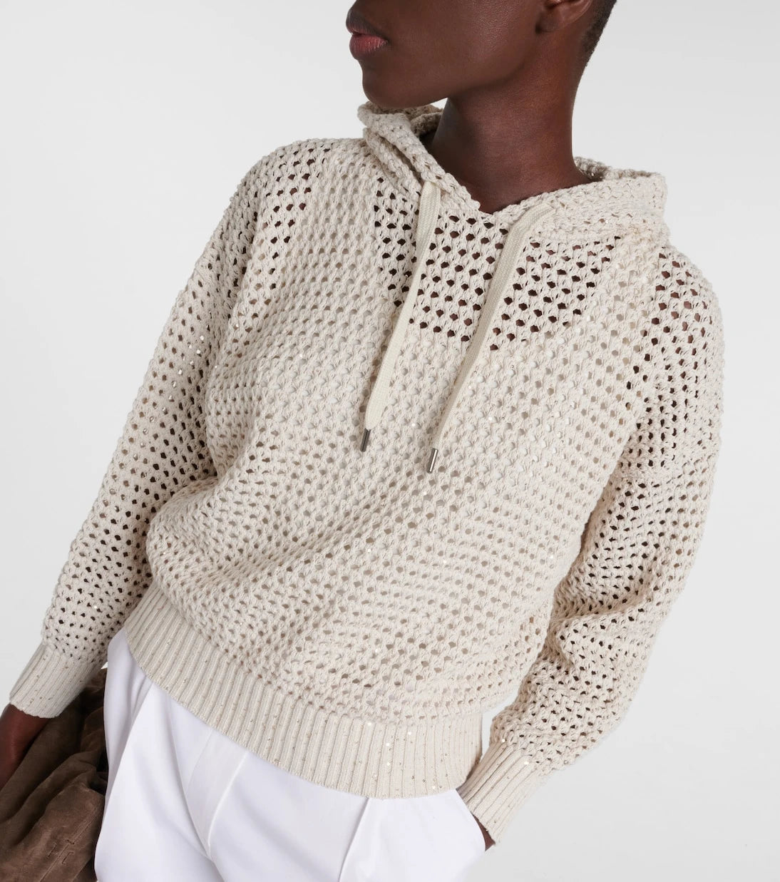 Brunello Cucinelli - Open-knit cotton-blend hoodie