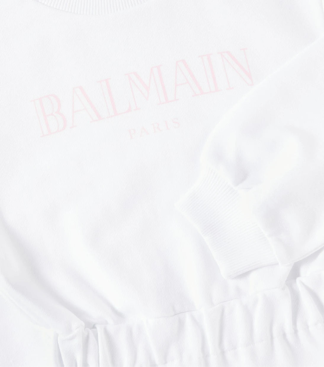 Balmain Kids - Logo cotton jersey sweatshirt dress