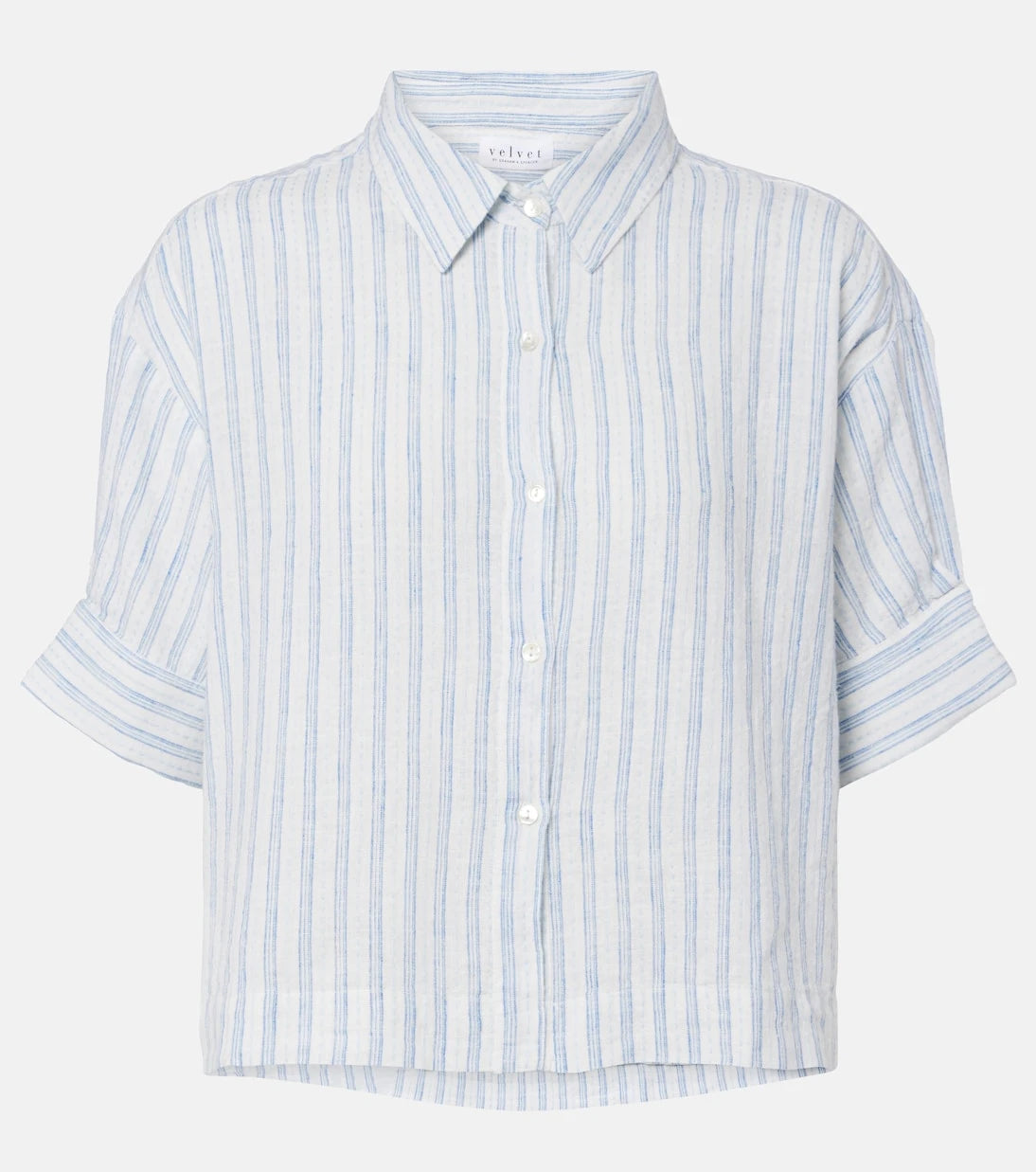 Velvet - Greya striped cotton and linen shirt