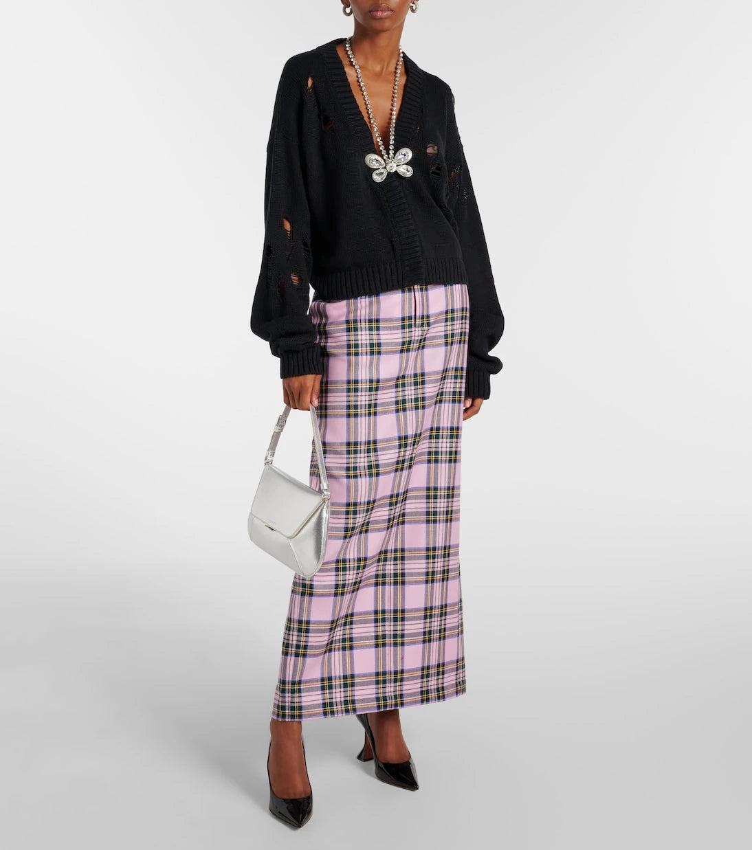 Area - Embellished cotton and cashmere cardigan
