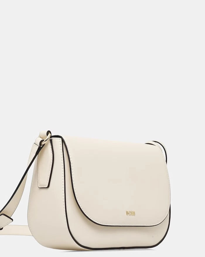 BOSS чанта crossbody дамска от кожа NUMAH Saddle