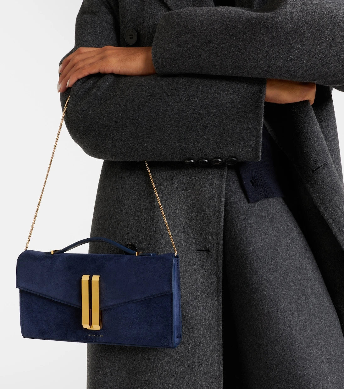 DeMellier - Vancouver leather-trimmed suede clutch
