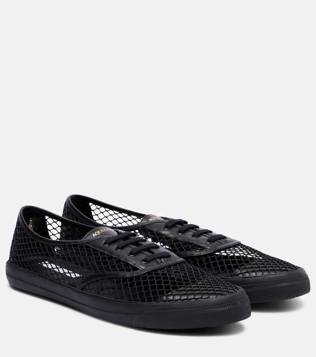 Aquazzura - Minimalist Mesh leather-trimmed sneakers