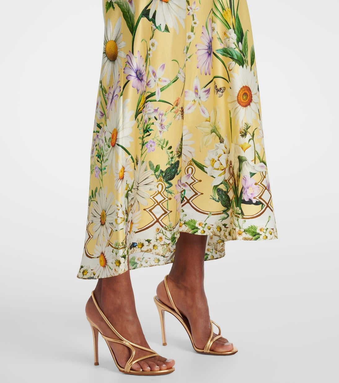 Camilla - Floral silk satin charmeuse midi dress
