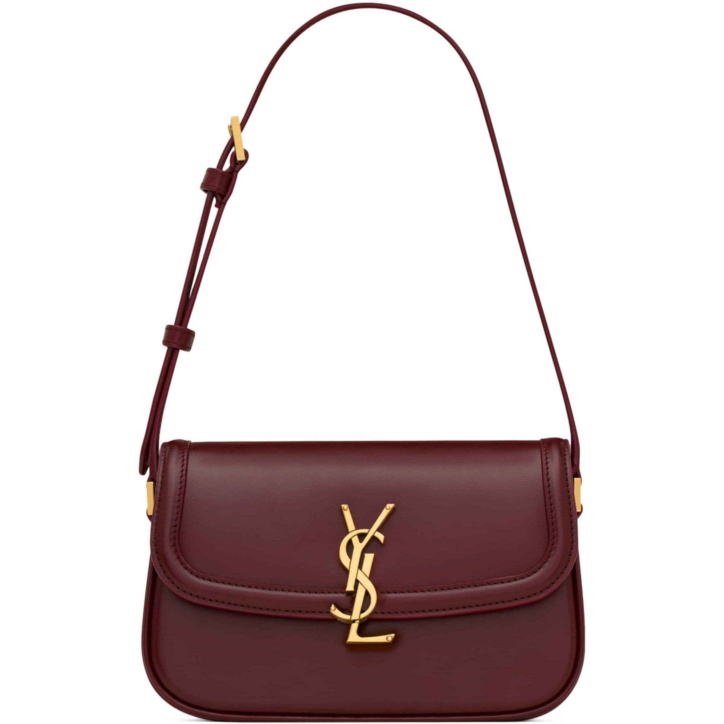 Saint Laurent Burgundy Mini Leather Solferino Satchel