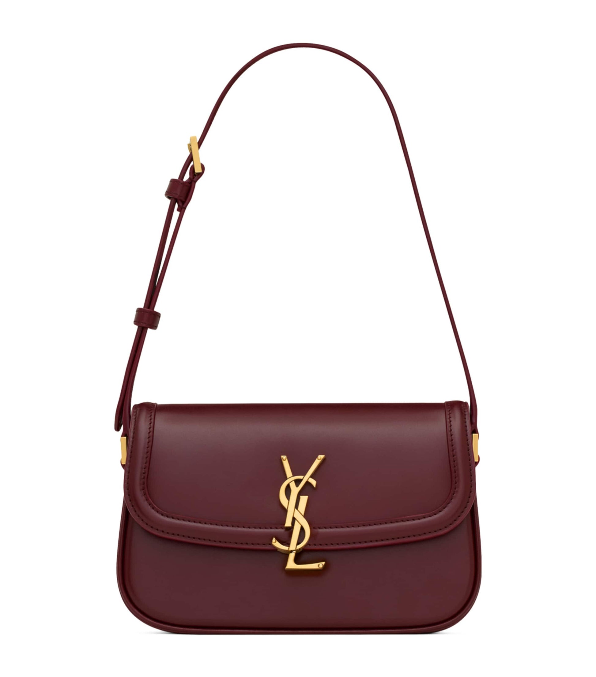 Saint Laurent Burgundy Mini Leather Solferino Satchel