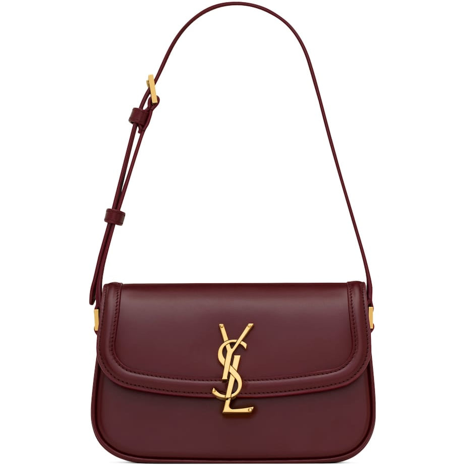Saint Laurent Burgundy Mini Leather Solferino Satchel