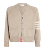 Beige Wool 4-Bar Stripe Cardigan